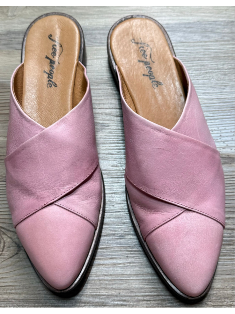 Women's Free People Pink Lordes Leather Mules - Picture 2 of 11